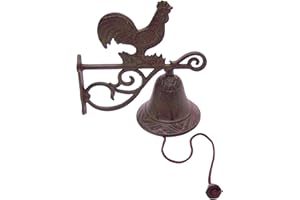 WOWSER Rustic Cast Iron Rooster Traditional Farmhouse Dinner Bell, Farmhouse Decor, 7 1/2 Inch