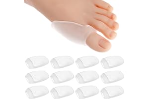 Dimeho 12 Pcs Bunion Cushion Protector, Bunion Corrector Pads with Separator Guards Clear Shields Relief for Big Toe Calluses Corns