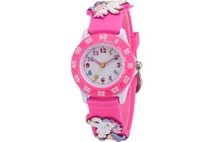 Jewtme Kids Time Teacher Watches 3D Cute Cartoon Silicone Children Toddler Butterfly Wrist Watches for Ages 3-10 Boys Girls Little Child