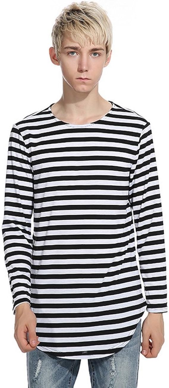 t shirt manche longue rayé homme