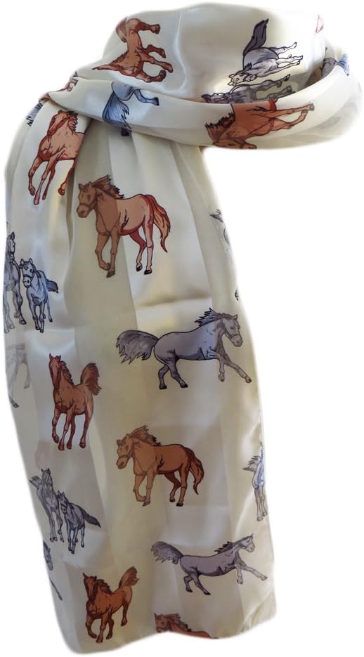 New Company Womens Equestrian Horse Scarf - Beige - One Size
