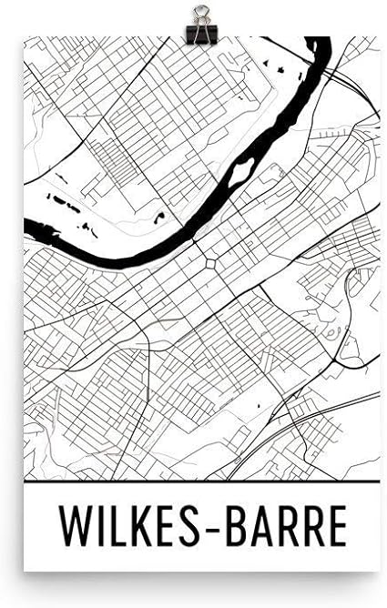 Wilkes Barre Print Wilkes Barre Kunst Wilkes Barre Karte Wilkes