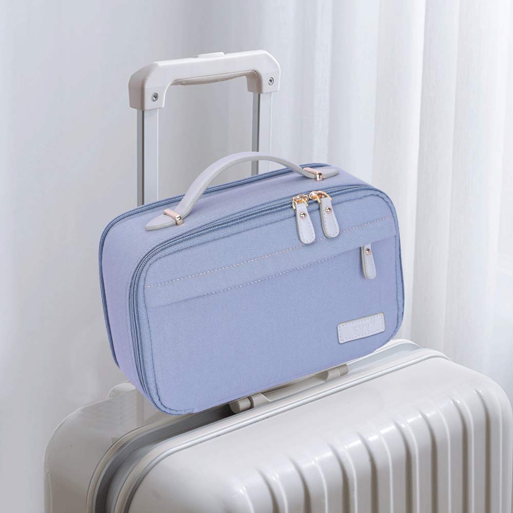 FYY Toiletry Bag, Travel Cosmetic Bag Wash Gargle Bag Large Capacity Zippered Organizer with Top Handle for Men Women Blue : Beauty