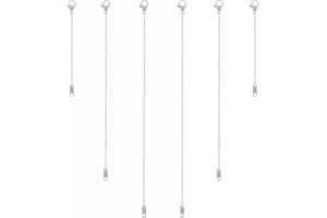 KOPOX 6 Piece Necklace Extender, Silver Necklace Extender, 2", 4", 6" Delicate Necklace Extender Set for Bracelets, Anklets and Jewelry Making (Silver)