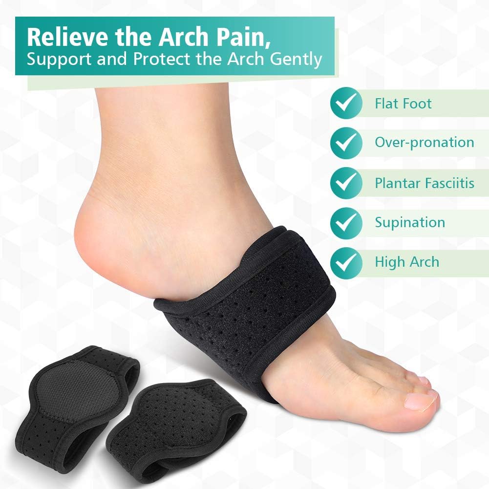 Foot Arch Support Sleeve, NonSlip Arch Support Bandage Brace with
