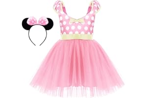 IWEMEK Girl Polka Dots Cosplay Birthday Princess Tutu Dress Up Fancy Christmas Ballet Leotard Costume with Headband