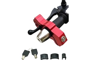 NAHNTAIPY Lock Motorcycle, Heavy Duty Anti Theft Adjustable Bike Handlebar Lock with 2 Keys Protect Your Motorcycle Street ATV Red