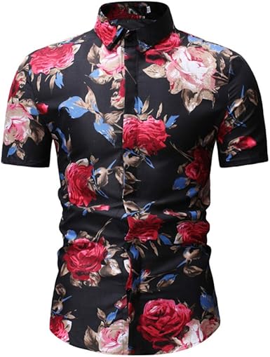slim fit hawaiian shirts amazon