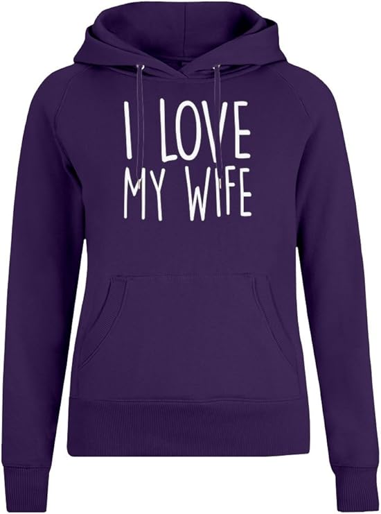 I Love My Wife Jacket with Hoodie for Women - 100% Soft Cotton - High ...