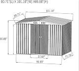 NC 8x6ft Green Metal Garden Shed Apex Roof Tool Storage House with Door on 8ft view 4