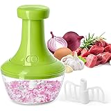 Manual Food Chopper, Express Hand Held Food Processor Mixer Dicer with Handle for Boneless Meat, Nuts, Onions, Garlic, Eggs a