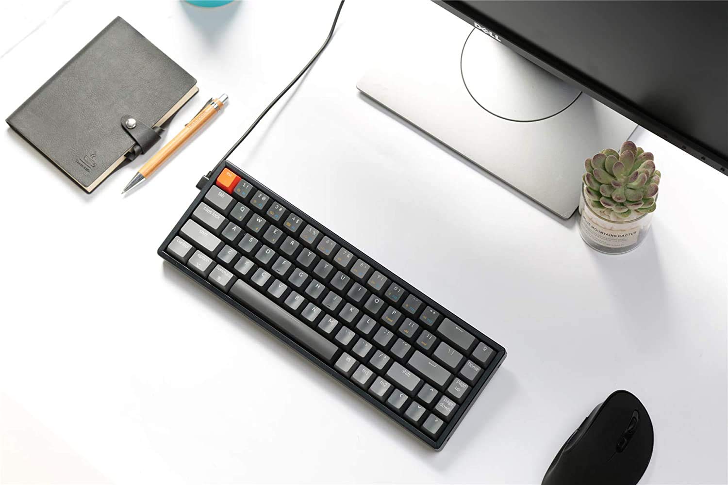 Keychron K6 Hot Swappable Wireless Bluetooth 5.1/Wired Mechanical Gaming Keyboard, 65% Compact 68-Key RGB LED Backlit N-Key Rollover, Aluminum Frame for Mac Windows Gateron G Pro Brown Switch