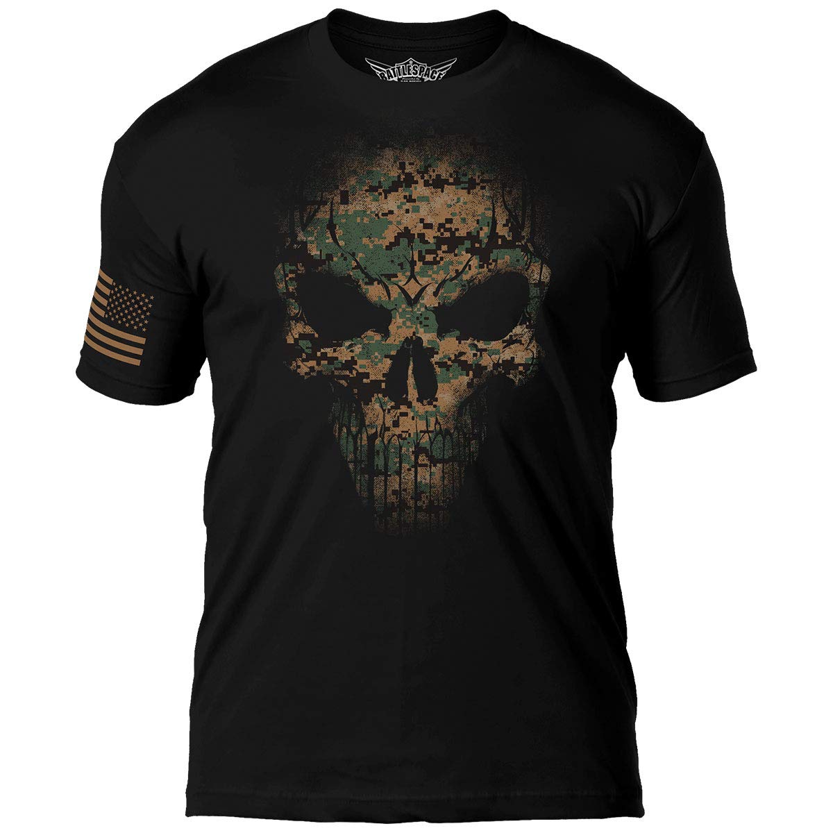 Photo 1 of 7.62 Design USMC Woodland MARPAT Camouflage Skull Black Large