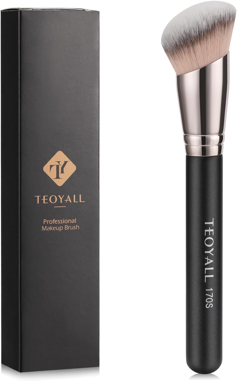 TEOYALL Angled Foundation Contour Brush Synthetic Kabuki for Liquid Cream Powder