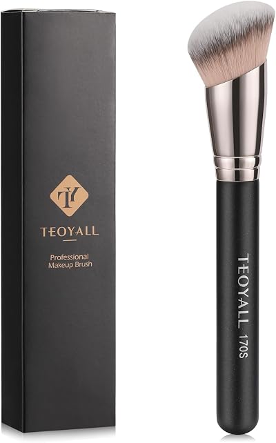 TEOYALL Angled Foundation Contour Brush Synthetic Kabuki for Liquid Cream Powder