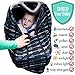 Nursing Cover Carseat Canopy - Multi-Use Soft Stretchy Car Seat Covers for Babies - Nursing Scarf, Breastfeeding Cover, High Chair Shopping Cart Cover - Girl or Baby Boy Gift Set (Black-Teal Arrows)