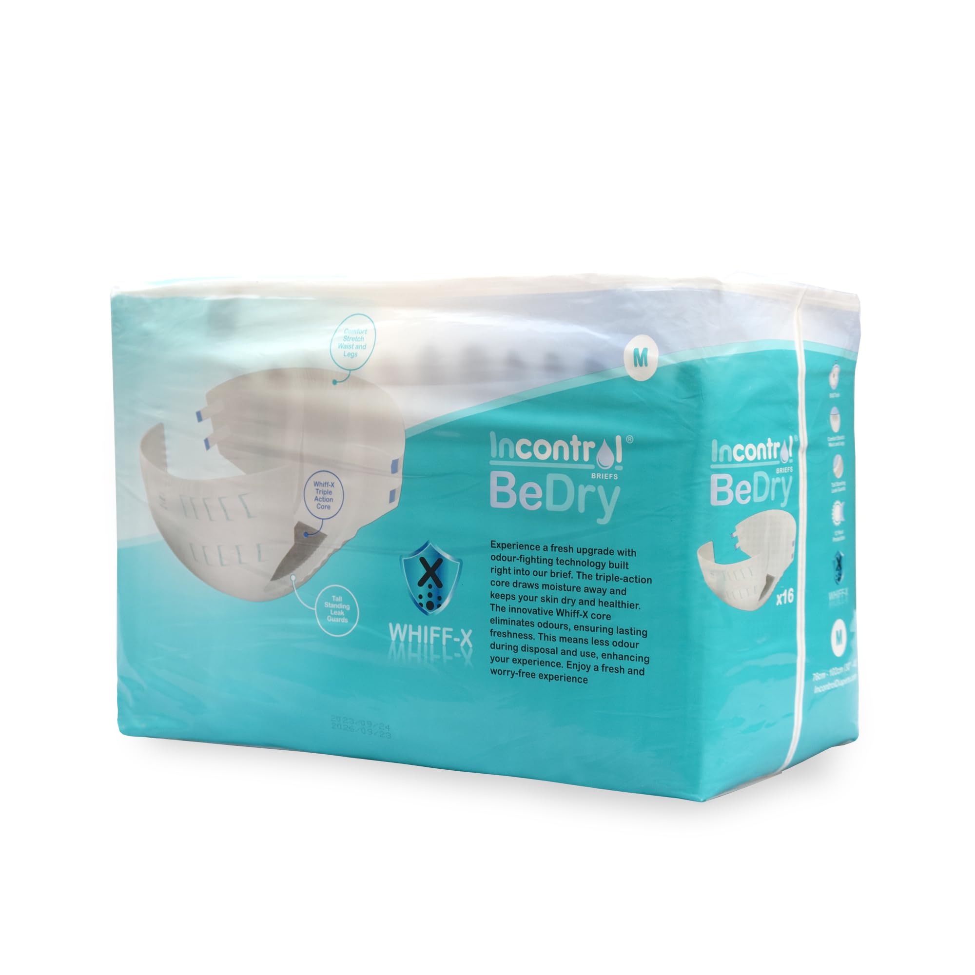 Photo 1 of InControl BeDry Premium Incontinence Tabbed Briefs - Unisex - Maximum Absorbency Disposable Diapers - (Medium, 16 Count)