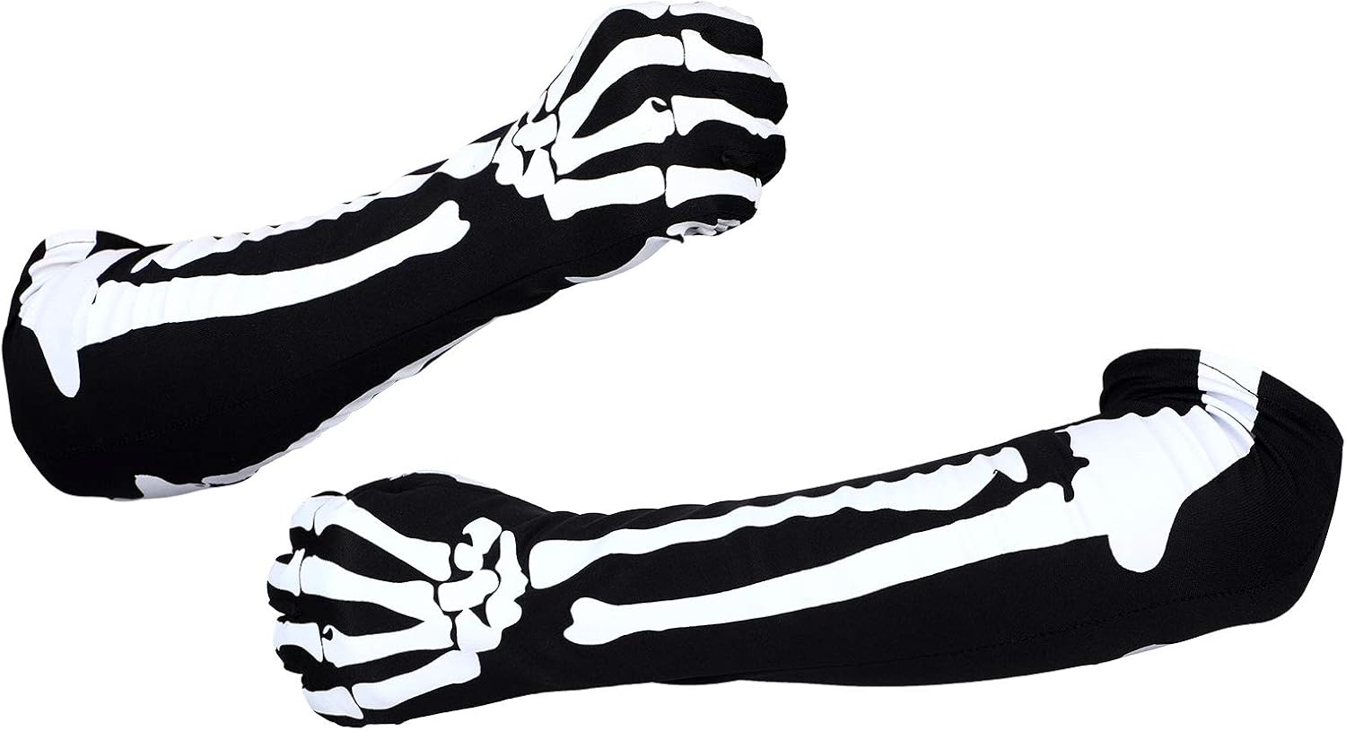 2 Pairs Halloween Skeleton Gloves Long Short Skull Claw Ghost Bone Gloves for Halloween Cosplay Party Props at  Women’s Clothing store