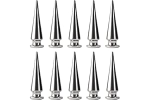 50 Sets 29MM Spikes for Clothing, CAMXTOOL Silver Cone Spikes and Studs, Punk Spike Rivets, Long Metal Spikes for Crafts, Punk Screw Rivet for Clothes Jackets Leather and Shoes (Silver)
