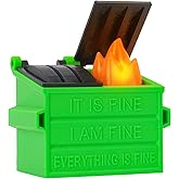 Dalycro Dumpster Fire Ornament with LED Light Dumpster Funny Christmas Ornaments 2025 for Friends and Family Desk Accessories (Light Green)