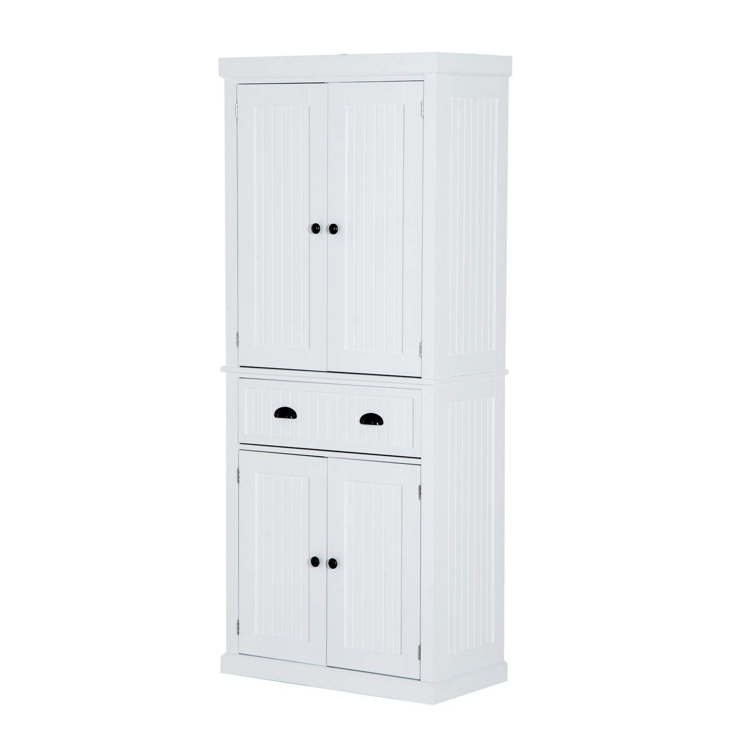 Traditional Standing Kitchen Pantry Cupboard Cabinet Black 72