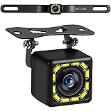INCLAKE Car Backup Camera, Rear View Camera Ultra HD 12 LED Night Vision, Waterproof Reverse Camera 140° Wide View Angel with