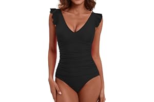 LAPHEE ROSE One Piece Swimsuit for Women Tummy Control Bathing Suits Ruched Swimwear