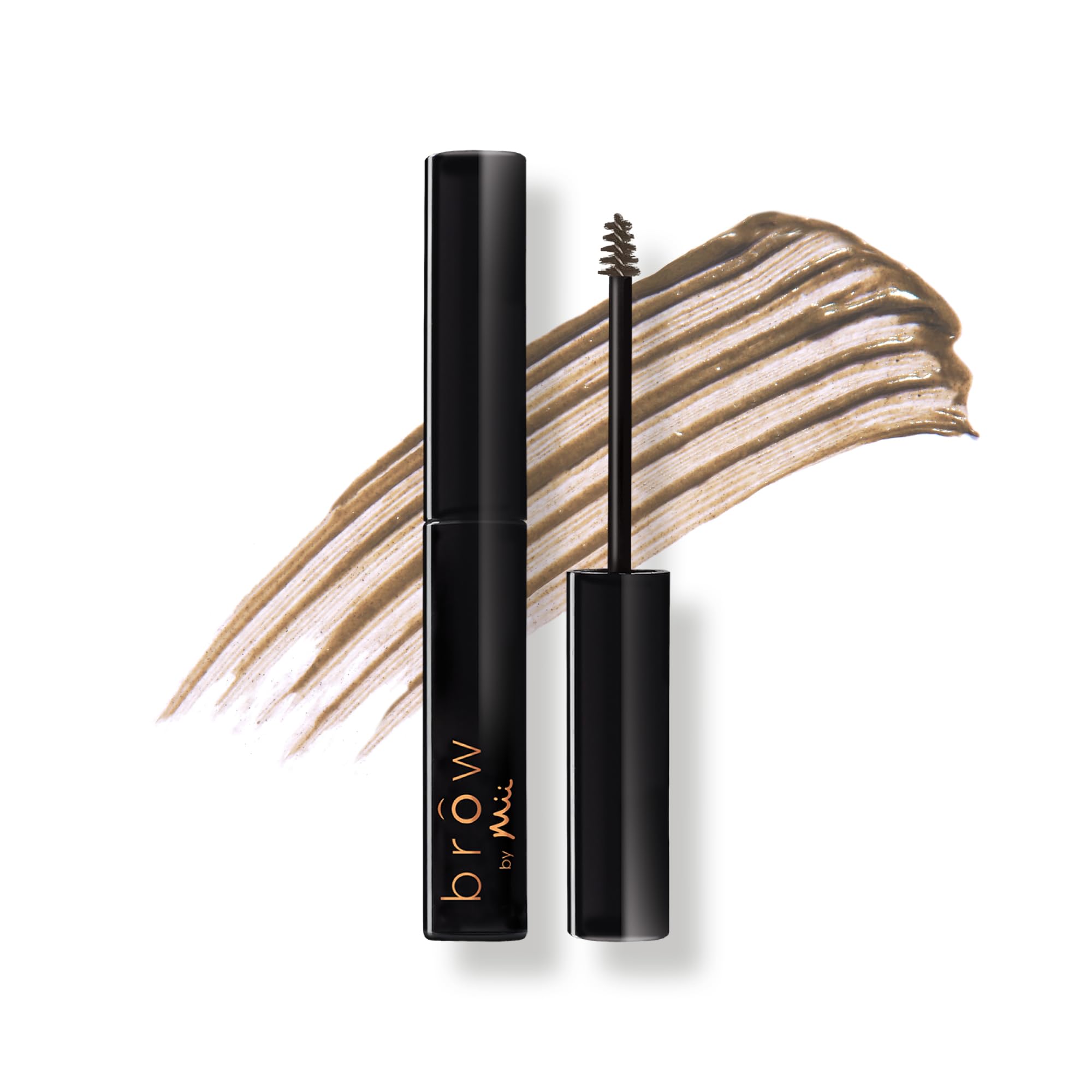 Mii Cosmetics Brow by Mii Sculpting Brow Builder Tint, Creamy Eyebrow Mascara with Fibres, Highly Pigmented for Fuller-Looking Eyebrows, Smudge-Proof & Long-Lasting, Warm Taupe, Remarkably Fair
