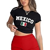 Mexico Jersey Shirt Women Summer Y2k Graphic Baby Tees Short Sleeve Cute Crop Tops Mexican Vintage 2000s Clothing
