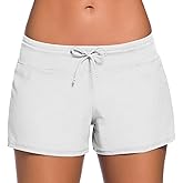 Sythyee Women's Swim Boardshorts Tankini Boyshorts Beach Bottom Swimsuit Built in Briefs