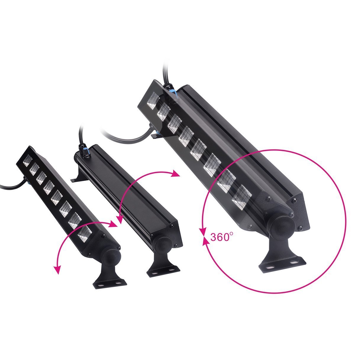 UV LED Black Light Fixture, Leciel 6LEDx3W Blacklight Lamp for for Glow Party and Holidays