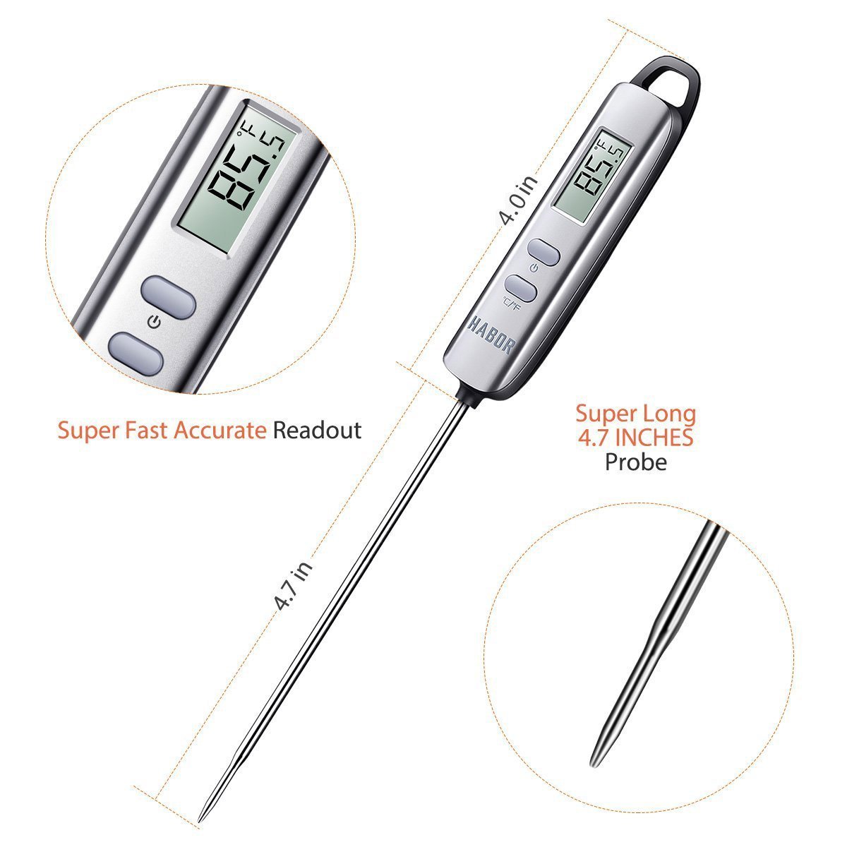 Habor 022 Meat Thermometer, Instant Read Thermometer Digital Cooking