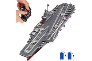 SNACKTANT RC Boats for Kids 8-12, 16-inch Warship Battleship Aircraft Carrier with 2 Rechargeable Batteries, 15mph High Speed Remote Control Military Ship for Pool & Lake, Exhibits Model Gift for Boys