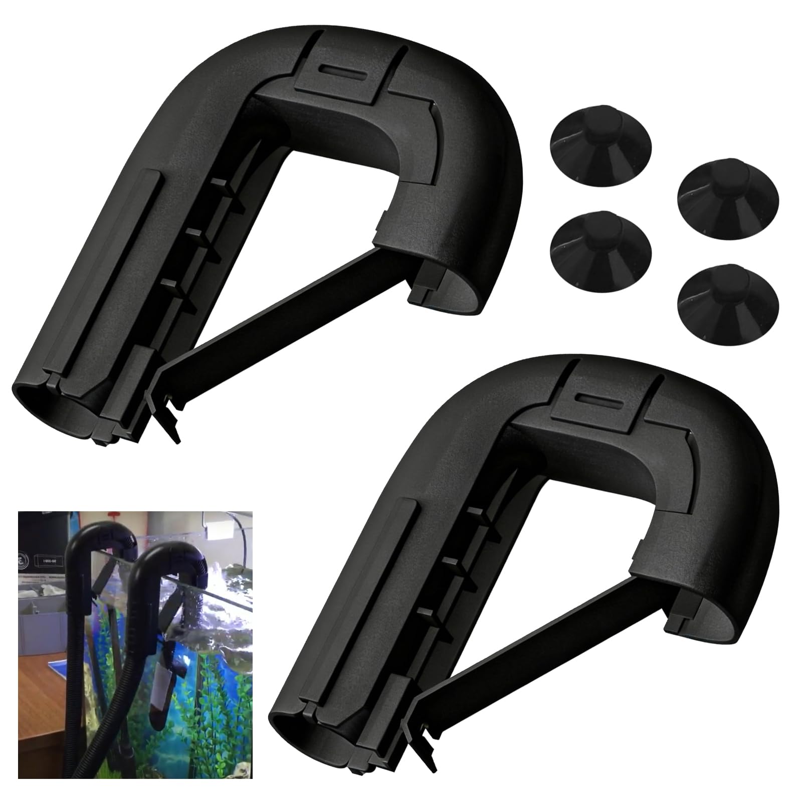 Photo 1 of 2 Pack Rim Connector for Fluval 107 207 304 305 306 307 404 405 406 407 FX6 FX5 FX4 FX2,Aquarium Hose Rim Clip, Ribbed Hosing Bracket