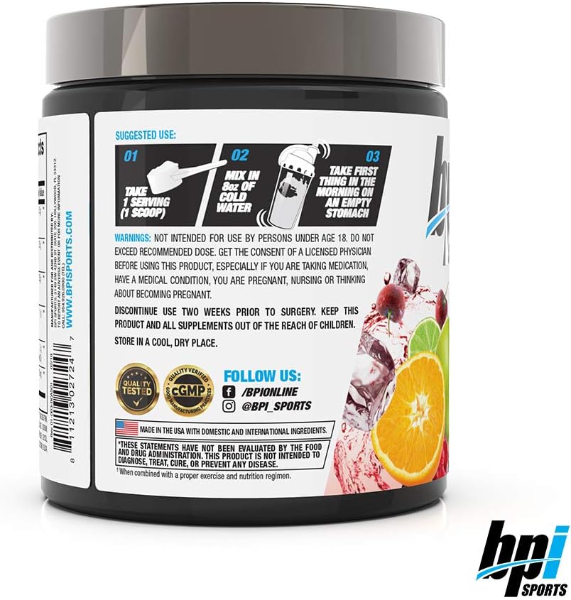 BPI Sports Best BCAA Shredded - Caffeine-Free Thermogenic Recovery Formula - BCAA Powder - Lean Muscle Building - Accelerated Recovery - Weight Loss - Hydration - Fruit Punch - 25 Servings - 9.7 oz.: Health & Personal Care