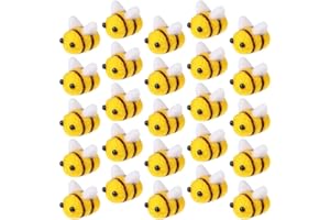 KOMBIUDA Felt Bee Accessories 25Pcs Mini Wool Felt Bees for Diy Crafts Clothes Hats Bags Bee Decorations Party Decor