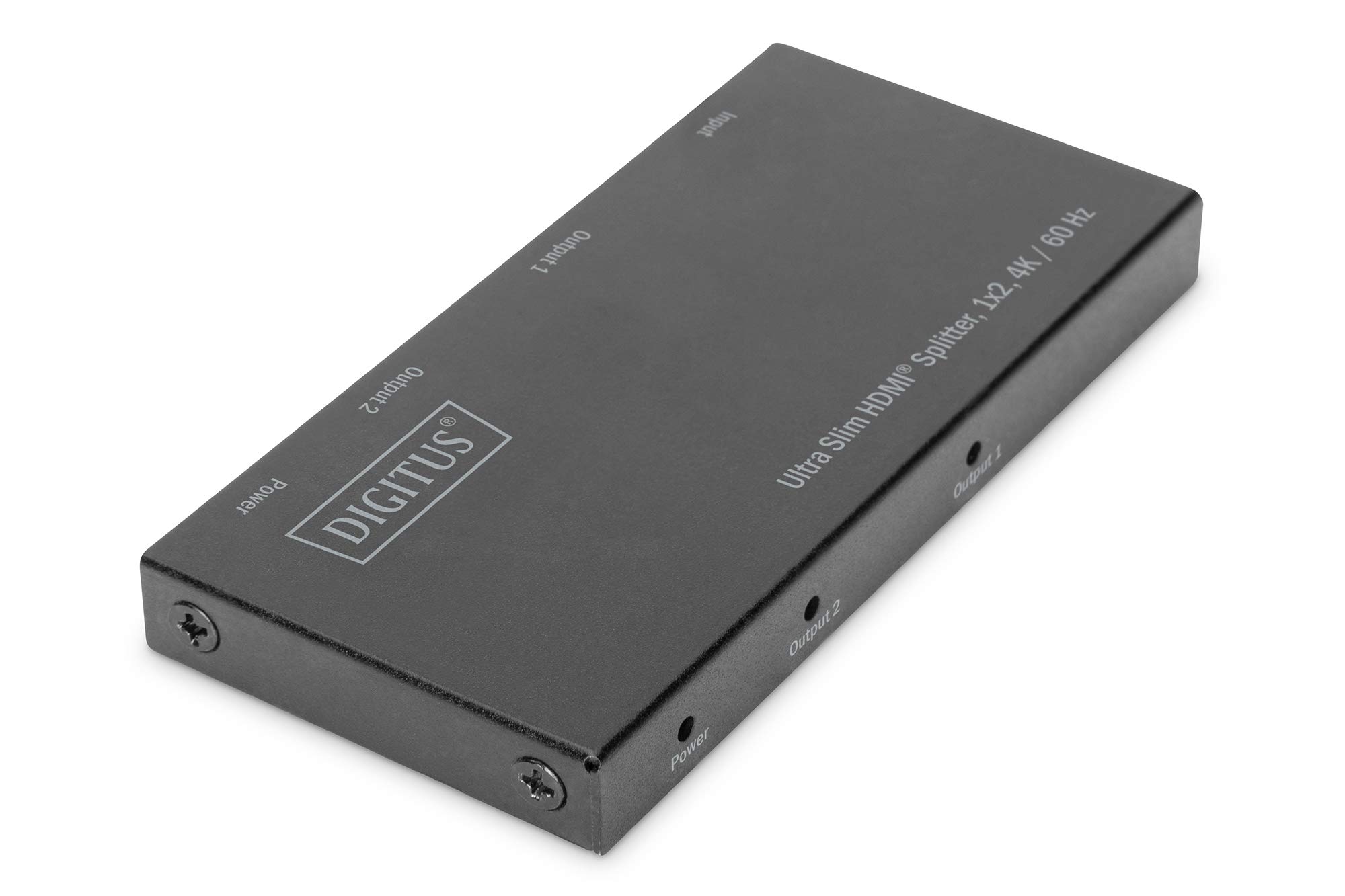 Digitus DS-45322 HDMI Splitter 1x2 - Input: 1-port/Output: 2-port - UHD 4K/60 Hz HDTV: 4096 x 2160p - HDCP 2.2/1.4 - HDR, 3D, Deep Color, ESD protection