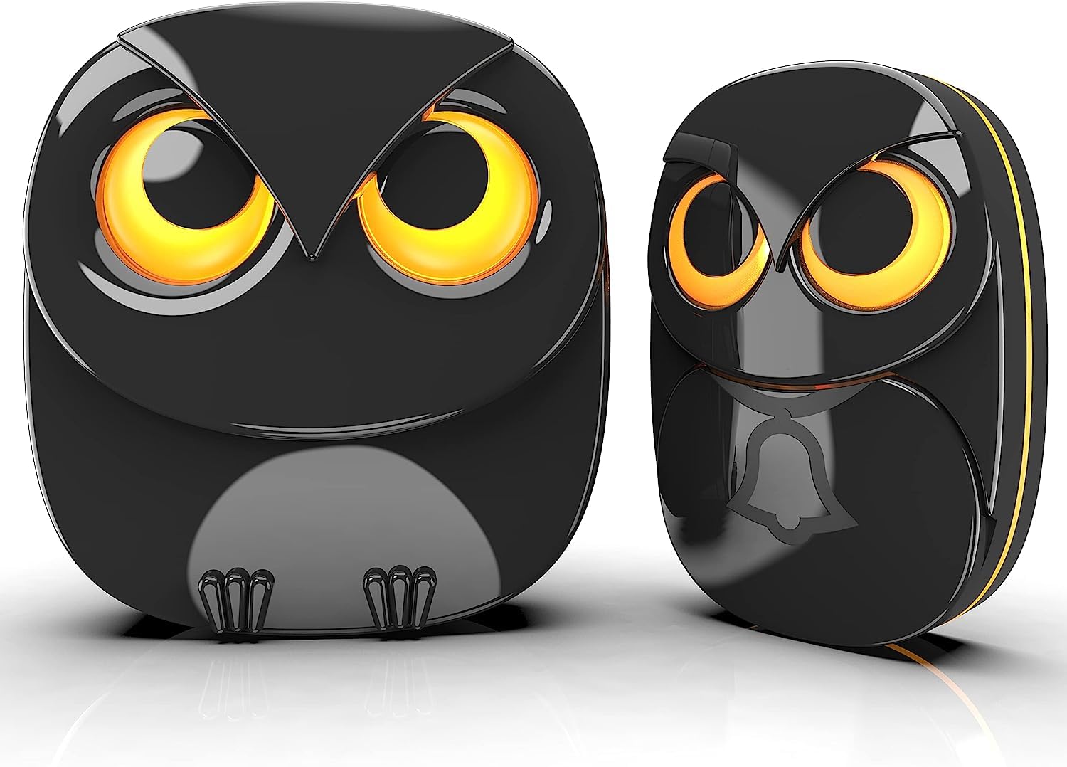 Photo 1 of Wireless Doorbell, Cute Owl Doorbell Weatherproof IP55 Outdoor Remote Push Button- 1000 Feet Long Wireless Range, 1 Receiver + 1 Transmitter, Black