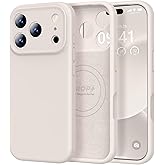 Vooii Magnetic for iPhone 17 Pro Max Case, Compatible with Magsafe (Premium Liquid Silicone) (Integrated Camera Control Button) Full Body Protective Anti-Scratch Microfiber Lining 6.9 inch, Stone