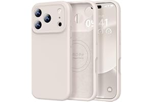 Vooii Magnetic for iPhone 17 Pro Max Case, Compatible with Magsafe (Premium Liquid Silicone) (Integrated Camera Control Button) Full Body Protective Anti-Scratch Microfiber Lining 6.9 inch, Stone