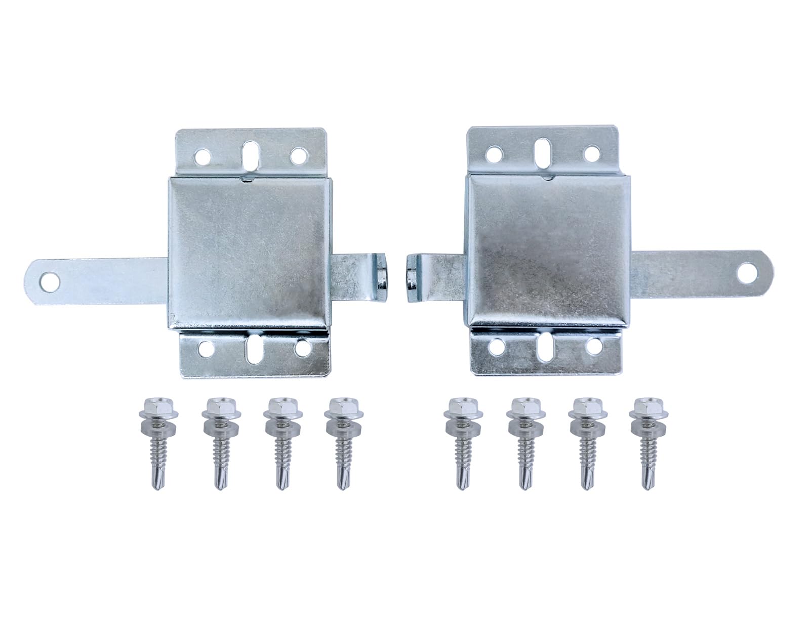 Garage Door Latch Kit for Interior or Exterior Use - Ideal Garage Door Security Lock for Sliding Doors, Gates - Steel Parts with Secure Bolts and Knobs (Left and Right) (2)