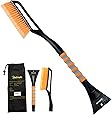 AstroAI 27” Snow Brush and Detachable Ice Scraper with Ergonomic Foam Grip for Cars, Trucks, SUVs (Heavy Duty ABS, PVC Brush)