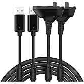 PDEEY Charger Cord Replacement for Xbox 360 Wireless Controller, Charging Cable 6 ft, 2 Pack
