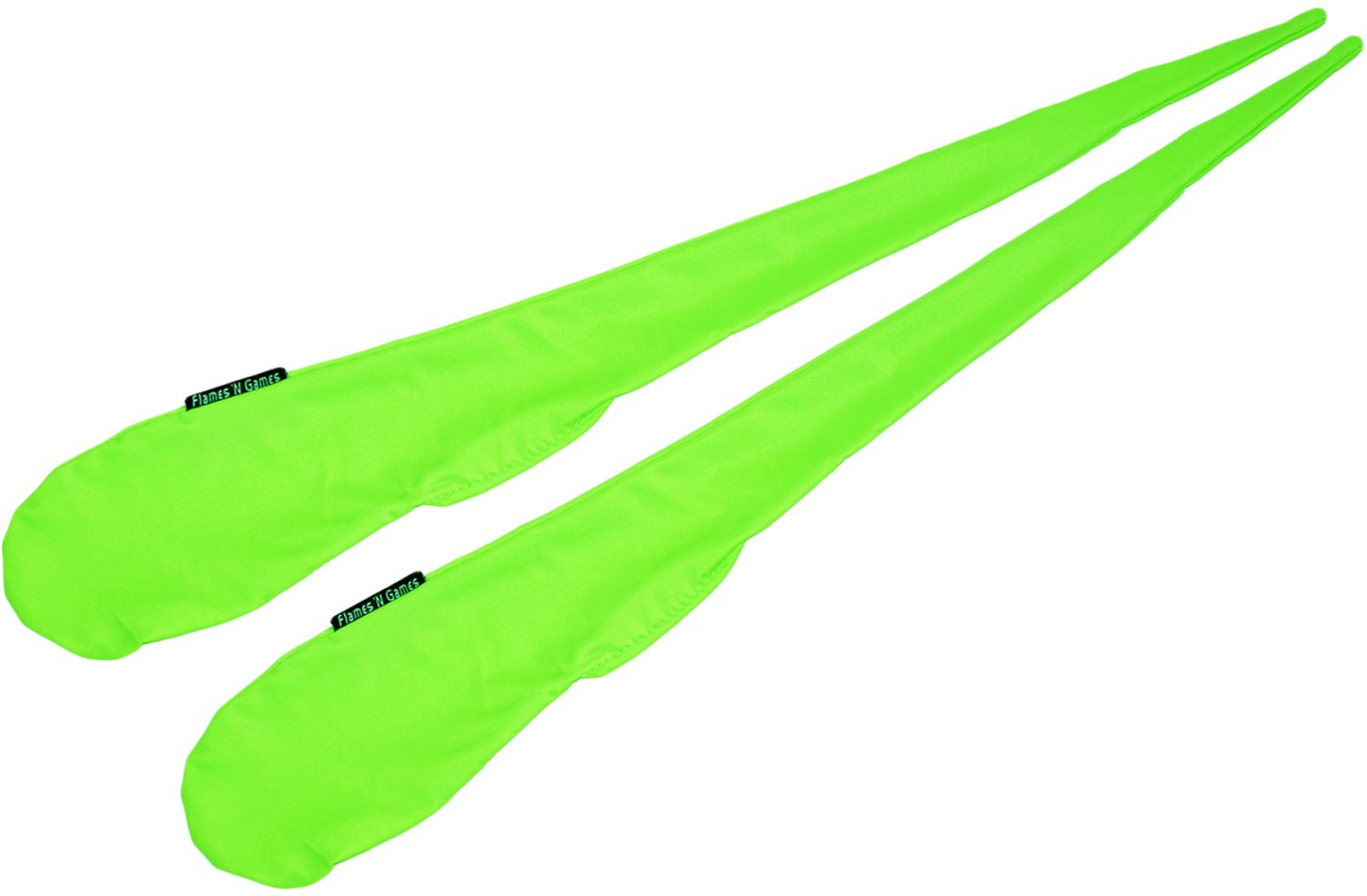 Flames 'N Games Pro Sock Poi (GREEN) Spinning Poi Pair Stretchy Lycra Poi Socks