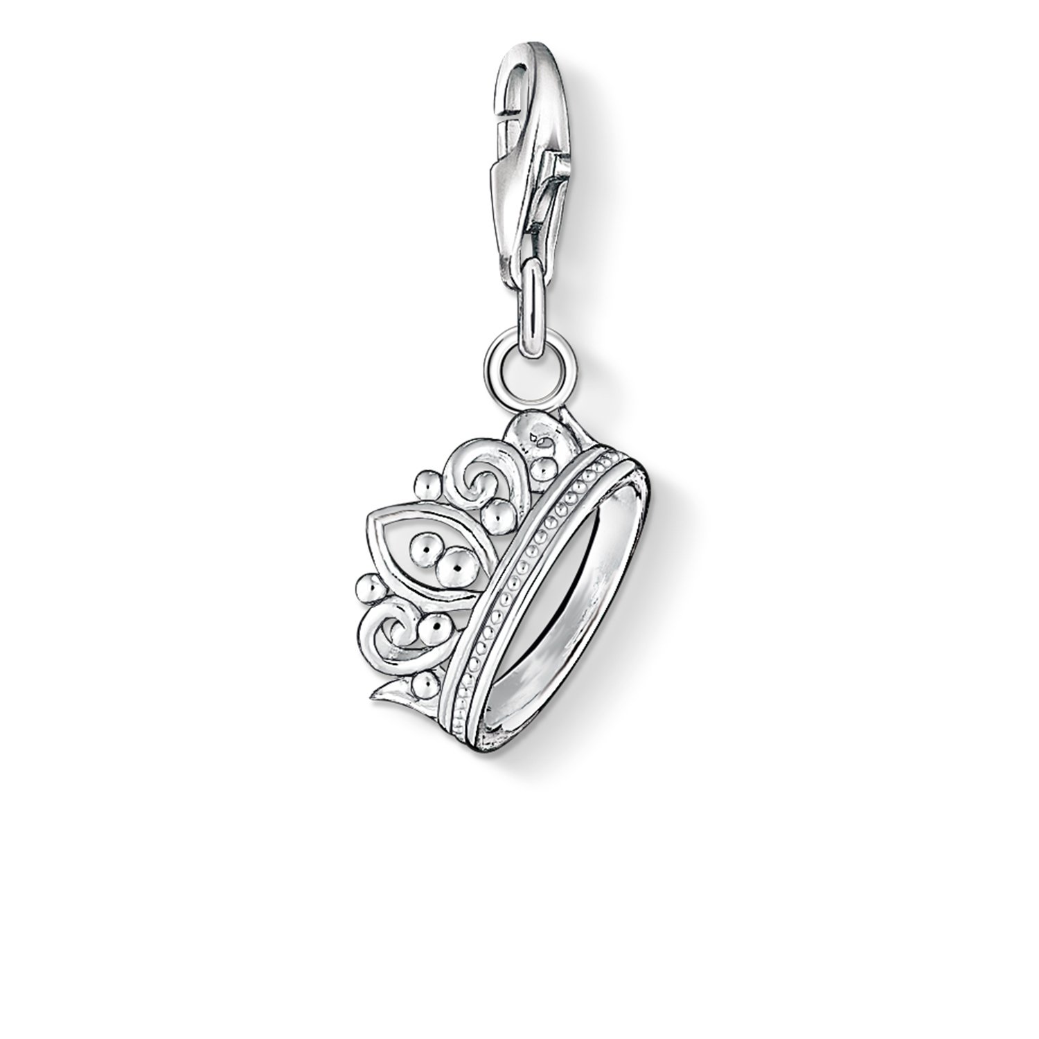Thomas Sabo Women Charm Pendant Crown Charm Club 925 Sterling Silver 1011-001-12