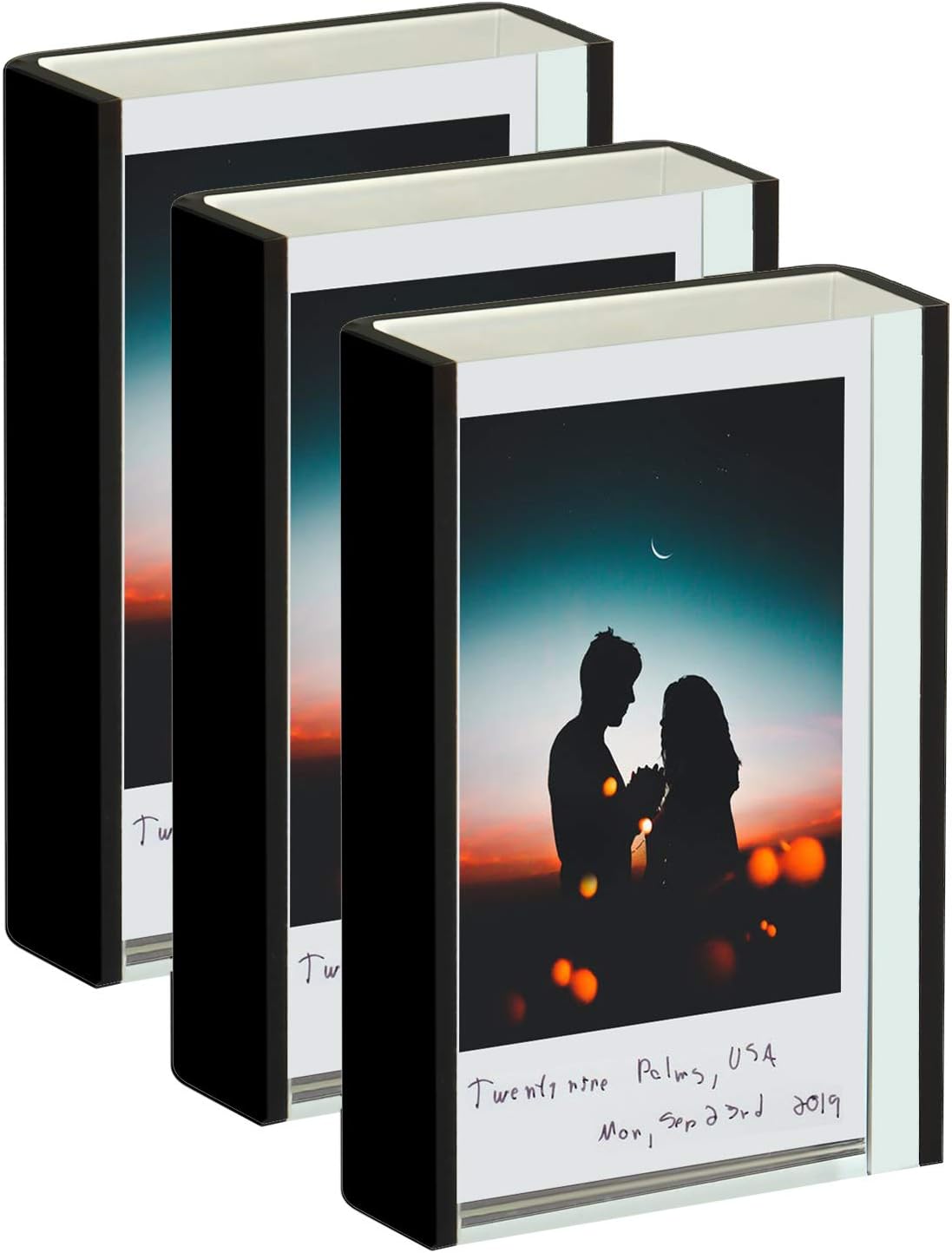 WINKINE Polaroid Frames 2x3, 3 Pack Black Acrylic Frames for Picture