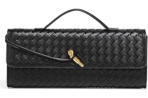 Woven Evening Bag Clutch Purses for Women Trendy Casual Leather Top-Handle Bags Shoulder Handbag
