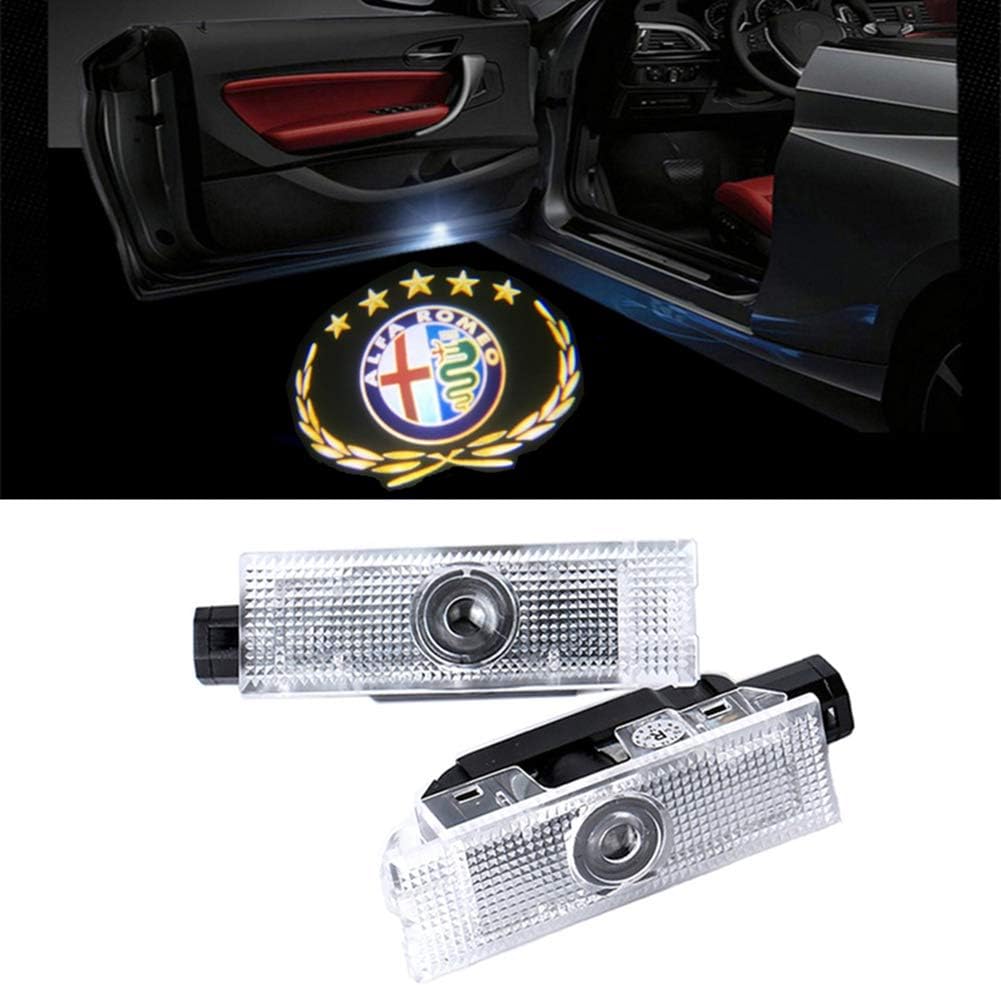 QJZoncuji 2 X Cree Car Door Light Ghost Shadow Light Logo Projector