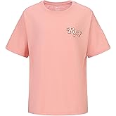 Roxy Girls Short Sleeve Oversized Fit Logo Tee, Crew Neck Graphic T-Shirt, Soft & Comfortable