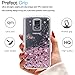 LeYi for Galaxy S5 Case with Tempered Glass Screen Protector [2 Pack] for Girls Women, Bling Shiny Glitter Moving Quicksand Liquid Clear TPU Protective Phone Case for Samsung Galaxy S5 Rose Gold